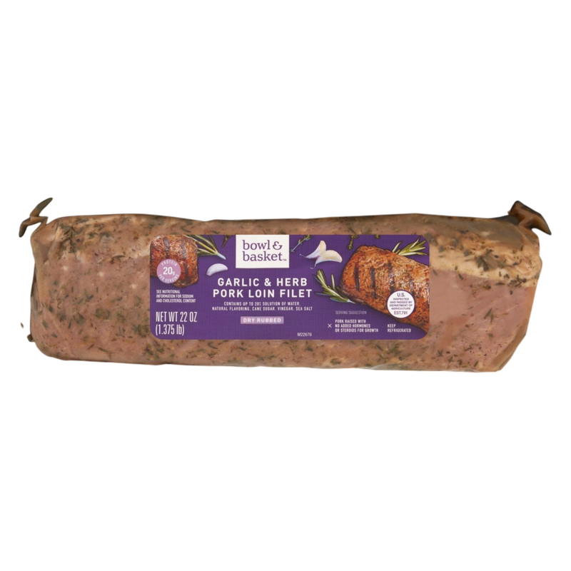 Bowl & Basket Garlic & Herb Pork Loin Filet - 22oz