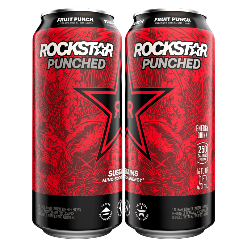 Rockstar Punched Fruit Punch 4pk 16oz Can