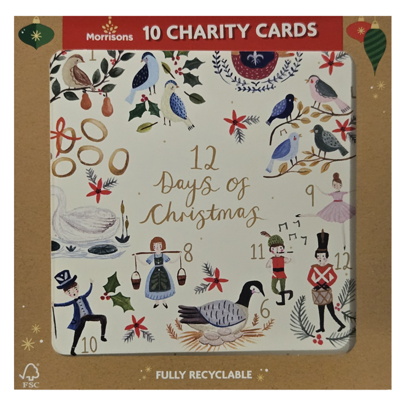 Morrisons 12 Days Of Christmas Cards, 10pcs