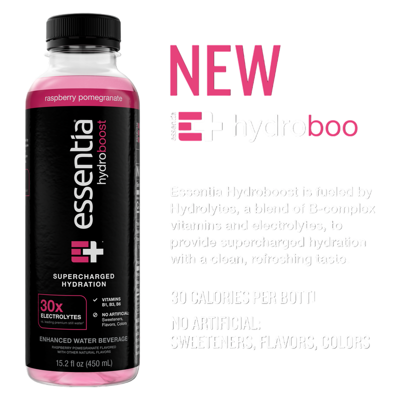 Essentia Hydroboost Raspberry Pomegranate 12pk 15.2oz Bottle