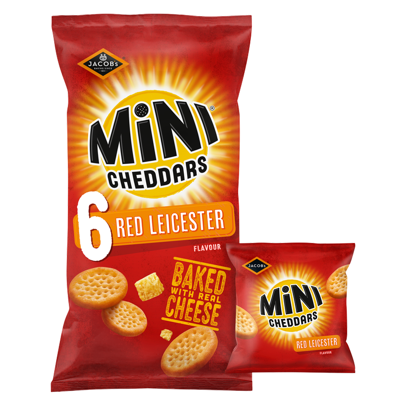Jacobs Mini Cheddars Red Leicester, 6 x 23g