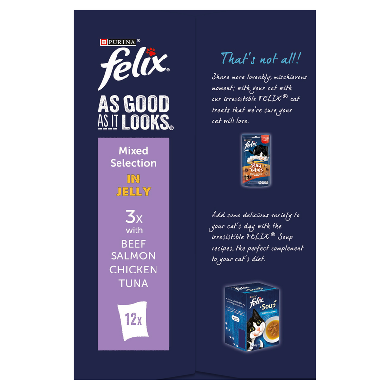 Felix As Good As It Looks Senior Cat Food Mixed in Jelly, 12 x 100g
