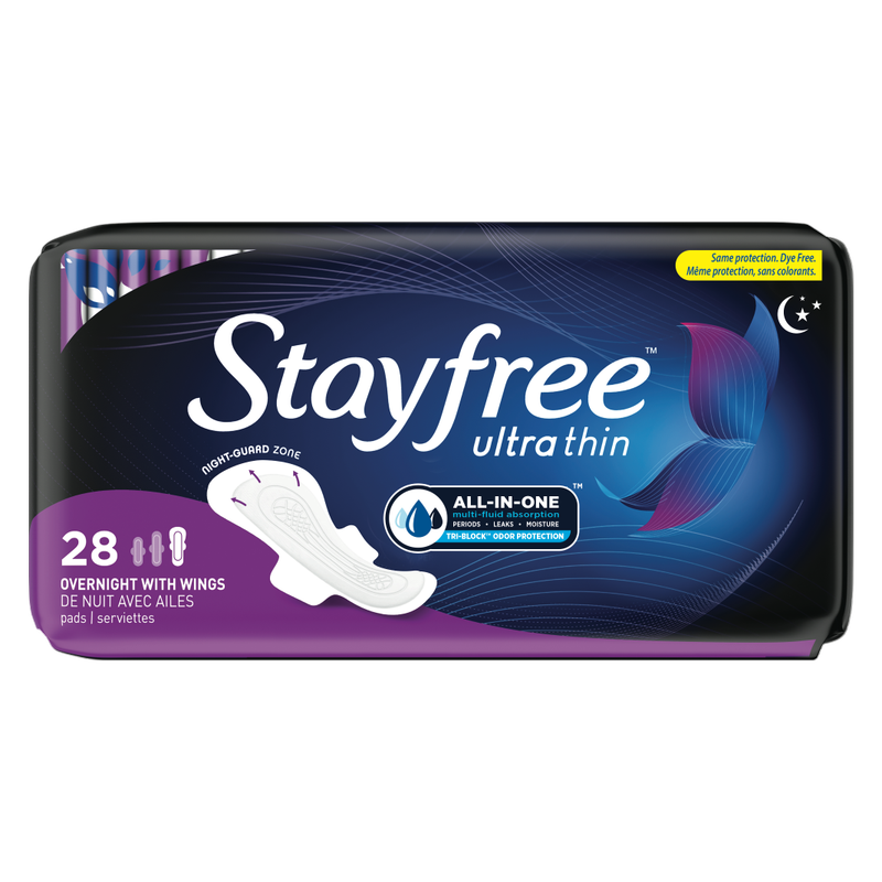 Stayfree Ultra Thin Overnight Pads Regular with Wings Pack of 28ct