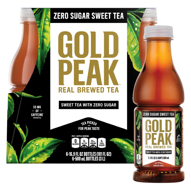 Gold Peak Zero Sugar Sweet Tea Bottles, 16.9 fl oz, 6 Pack