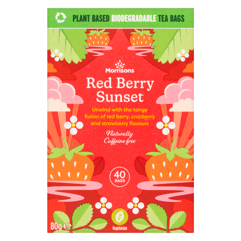 Morrisons 40 Red Berry Sunset Tea Bags, 80g