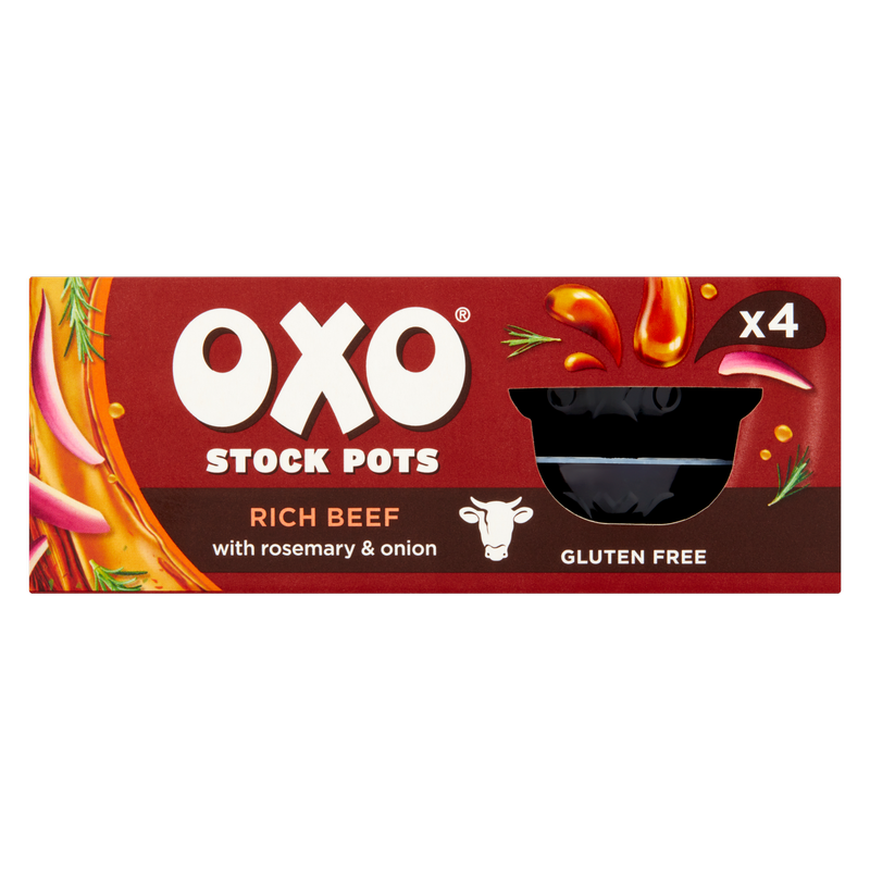 OXO Rich Beef Stock Pots With Rosemary & Onion, 4 x 20g