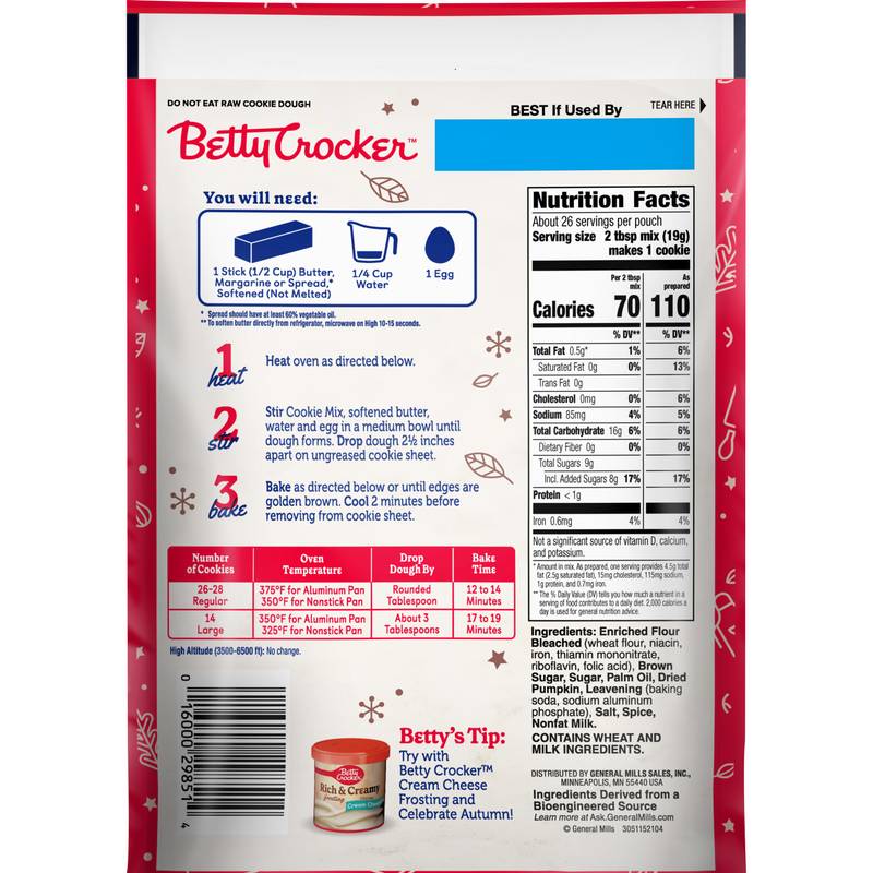 Betty Crocker Pumpkin Cookie Mix