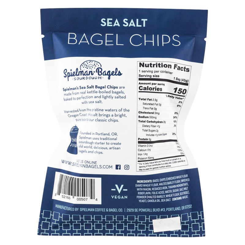 Spielman Bagels Salt Sourdough Bagel Chips 1.5oz