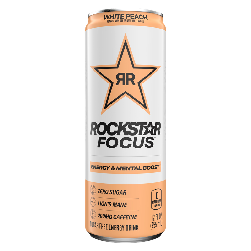 Rockstar Focus White Peach 12oz