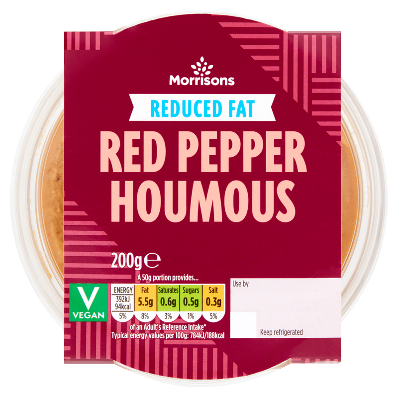 Morrisons Reduced Fat Red Pepper Houmous, 200g