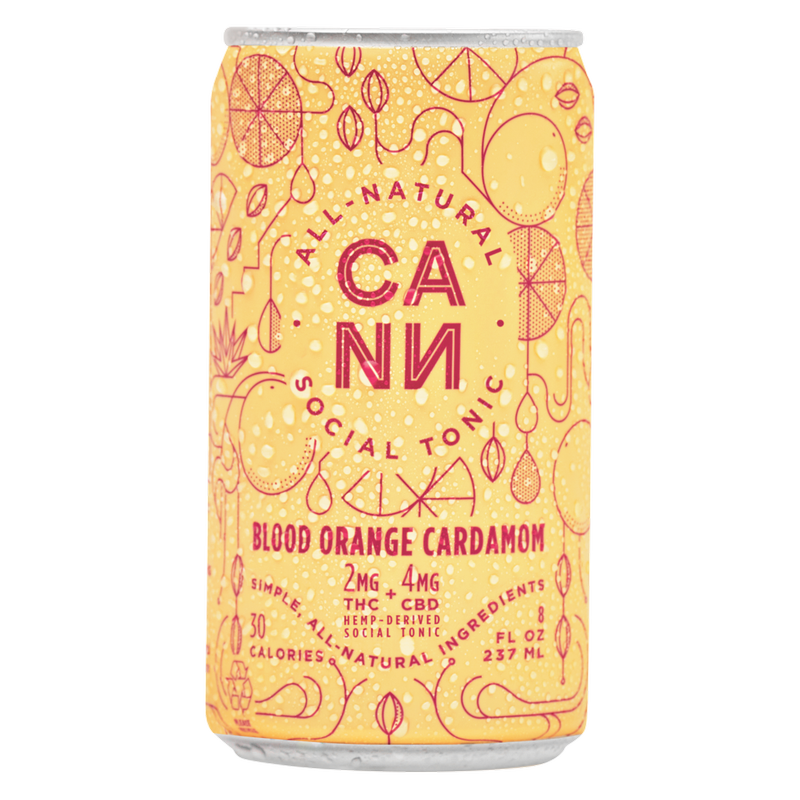 Cann Blood Orange Cardamom 2mg THC 4mg CBD Seltzer 6pk 8oz Can