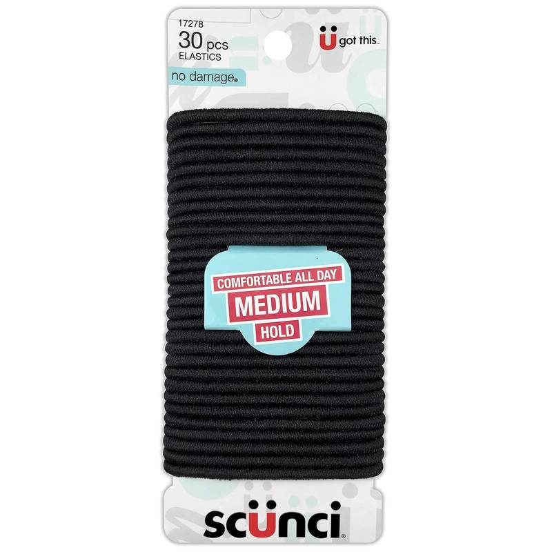 Scunci 30-Pc. No Damage Solid Color Hair Elastics Set