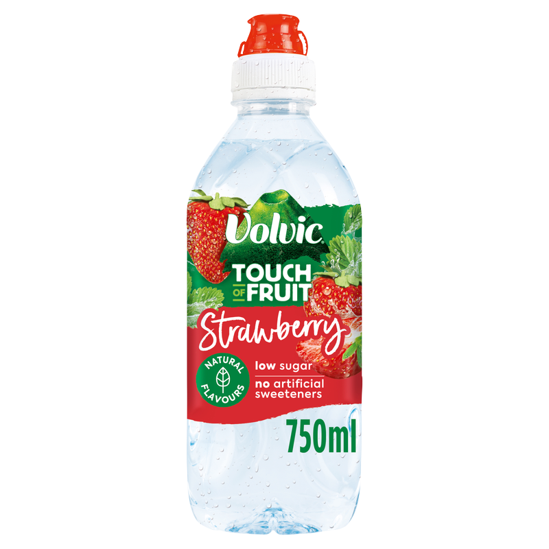 Volvic Strawberry Flavoured Water Low Sugar, 750ml