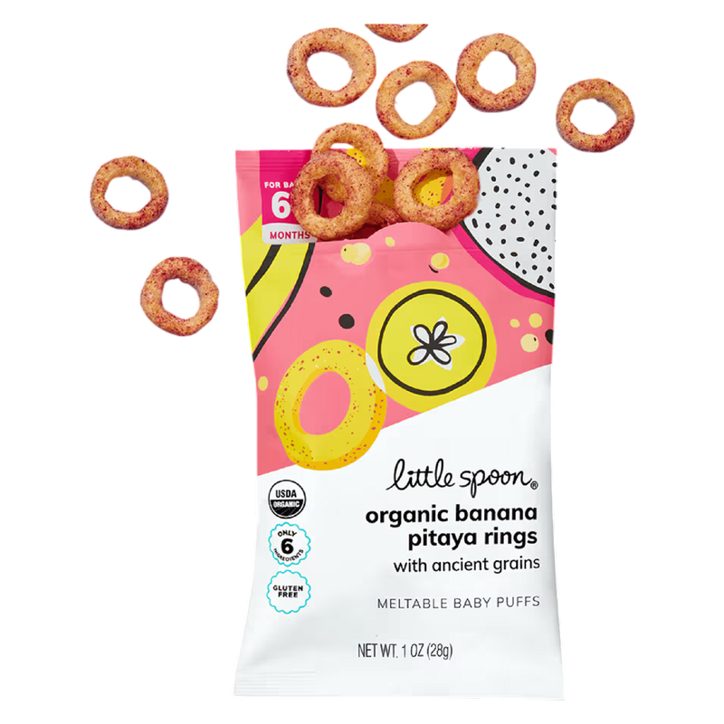 Little Spoon Banana Pitaya Rings Baby Puffs 1oz Bag