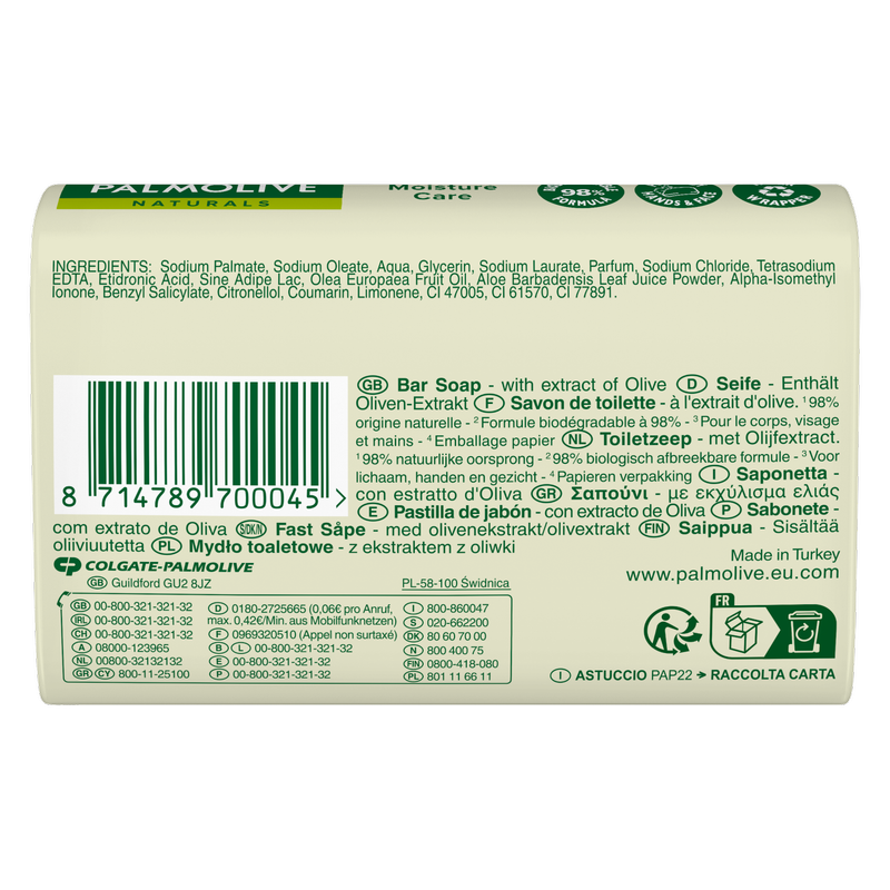 Palmolive Naturals Moisture Care Bar Soap, 3 x 90g