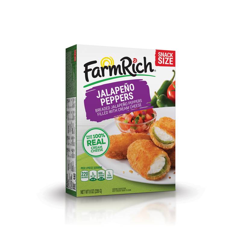 Farm Rich Breaded Cream Cheese filled Jalapeno Poppers, 8oz