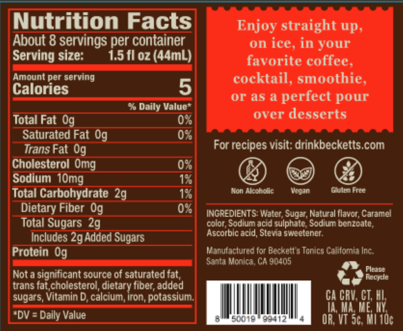 Beckett's ’27 Coffee Liqueur 375mL Btl
