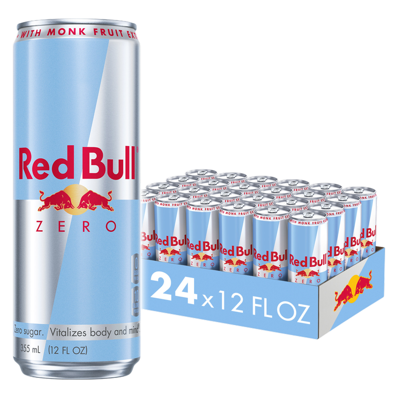 Red Bull Energy Drink Zero 24 pack 12oz Can Bundle
