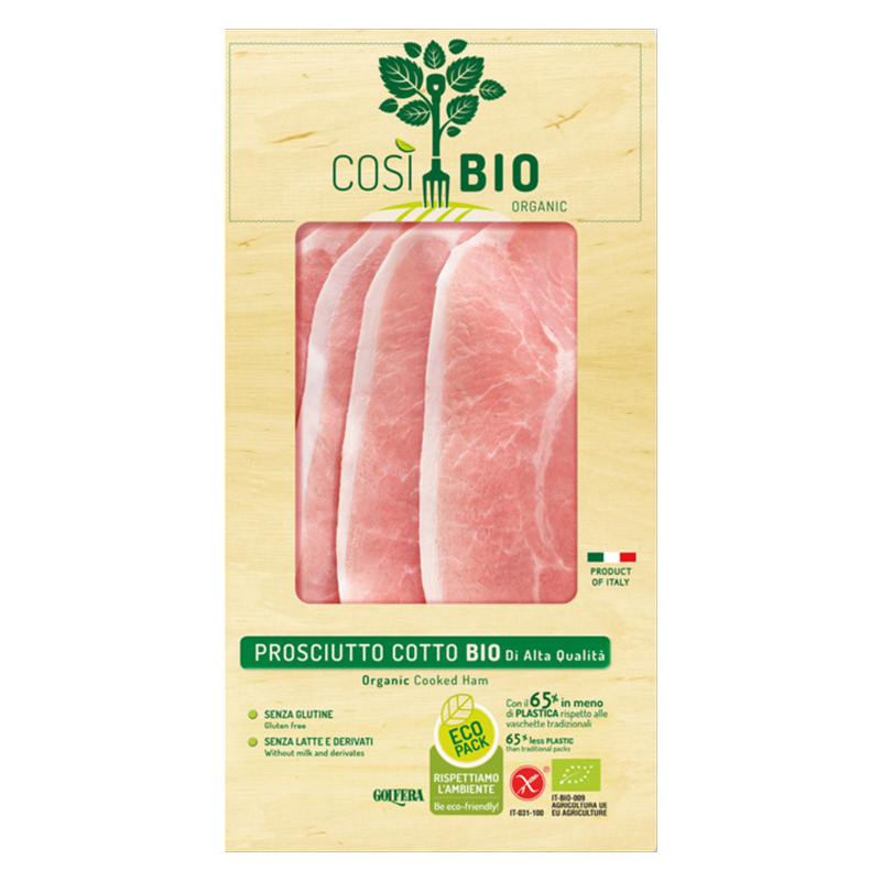 Golfera Cosi Bio Organic Sliced Cooked Ham, 80g