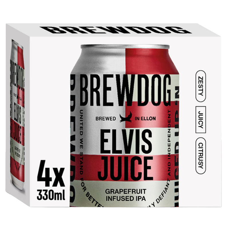 BrewDog Elvis Juice Grapefruit Infused IPA, 4 x 330ml