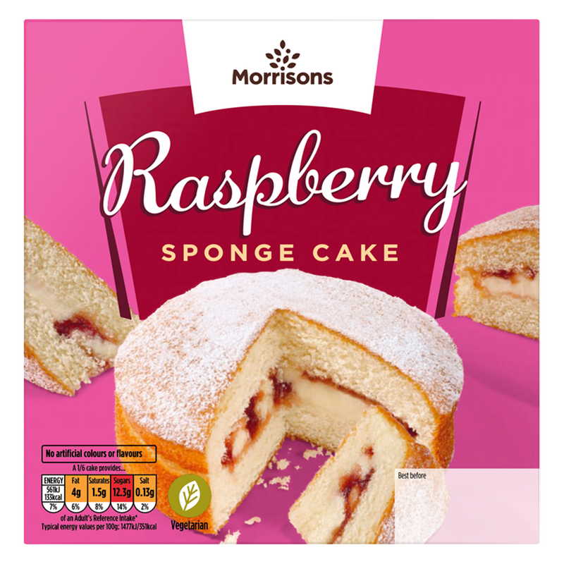 Morrisons Raspberry Sponge Cake, 1pcs