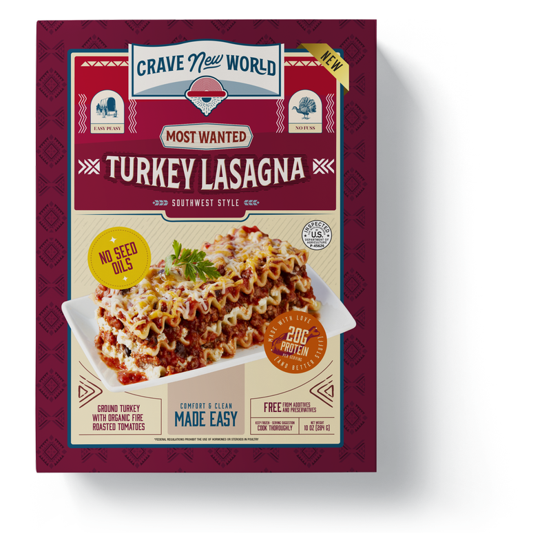 Crave New World Turkey Lasagna Frozen Meal, 11.4oz. 