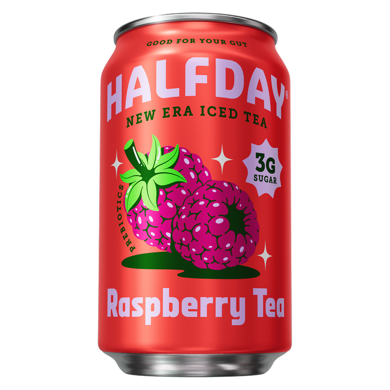 Halfday Raspberry Prebiotic Iced Tea 12oz Can