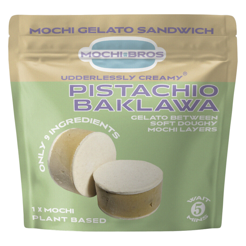 Mochi Bros Pistachio Baklawa Mochi Gelato Sandwich 42ml, 1pcs