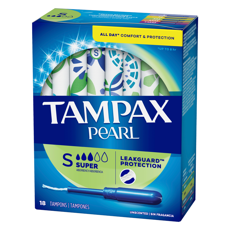 Tampax Pearl Plastic Tampons Super Unscented 18ct