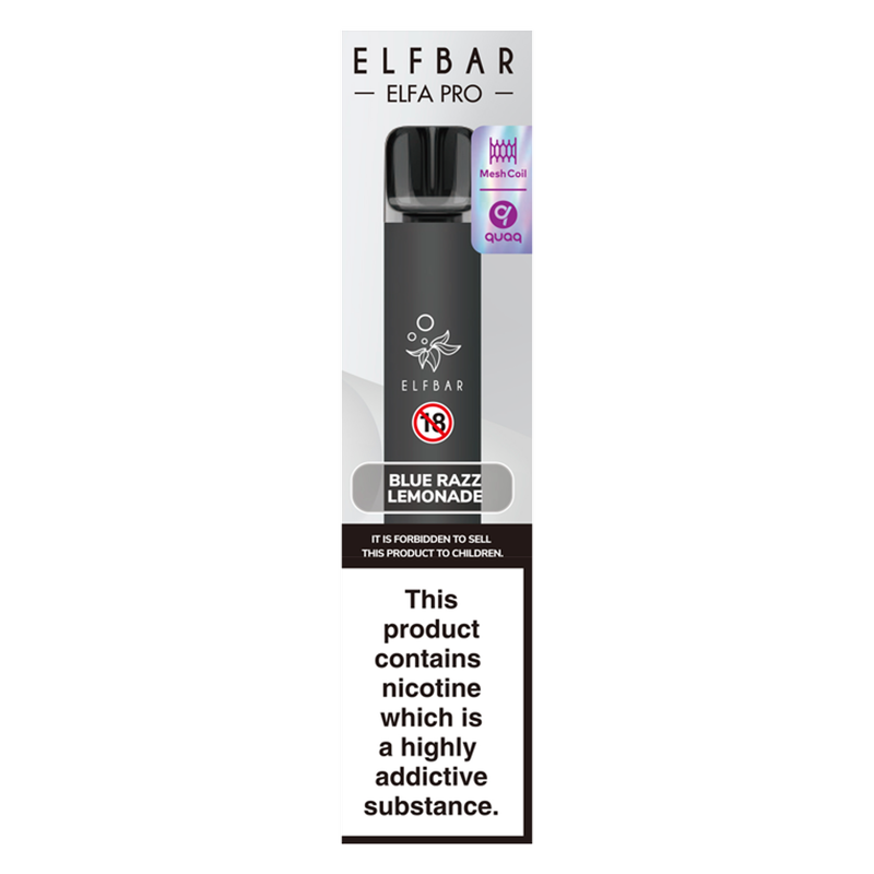 Elf Bar Elfa PRO Prefilled Pod Vape Kit Black with Blue Razz Lemonade 20mg/ml, 2ml