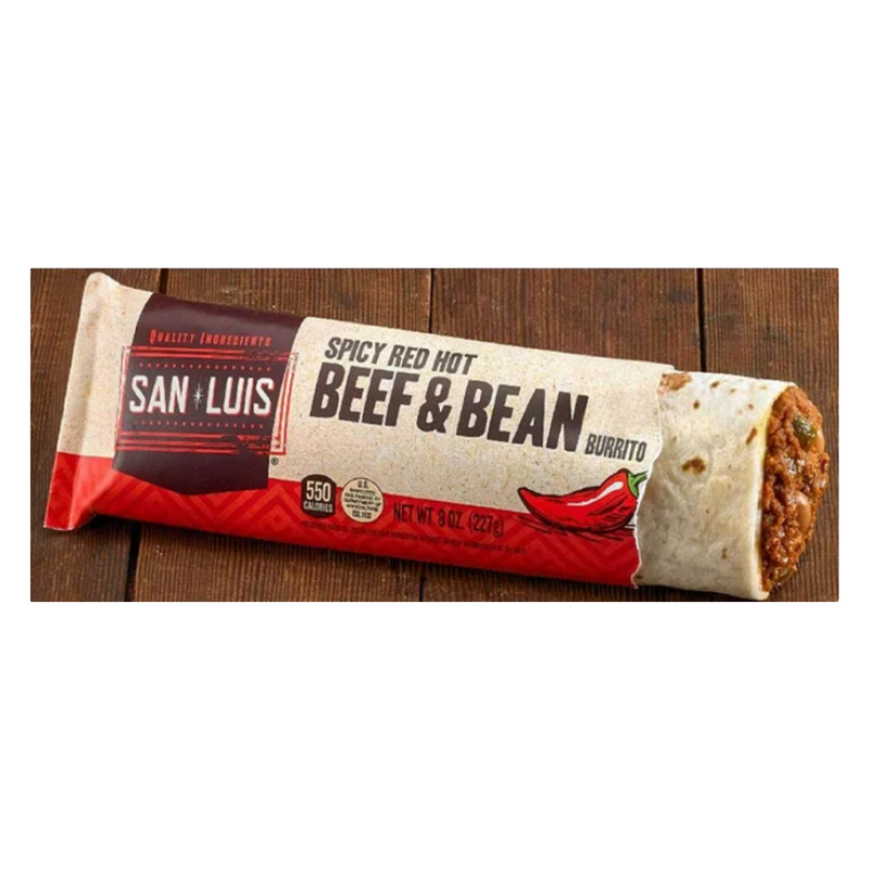 San Luis Spicy Red Hot Beef and Bean Burrito - 8oz