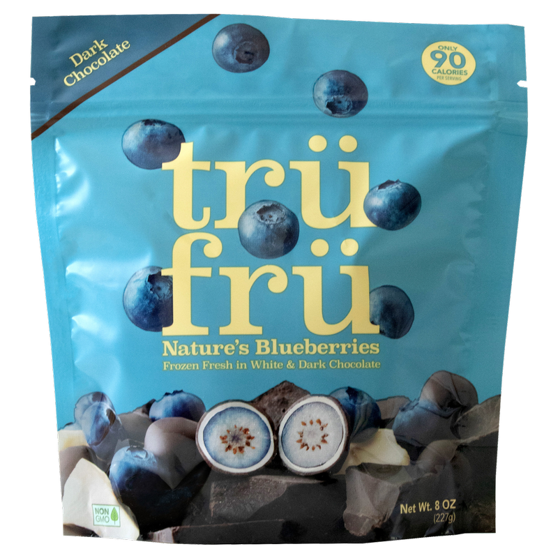 Tru Fru Natures Blueberries Hyper Chilled in White & Dark Chocolate, 8oz