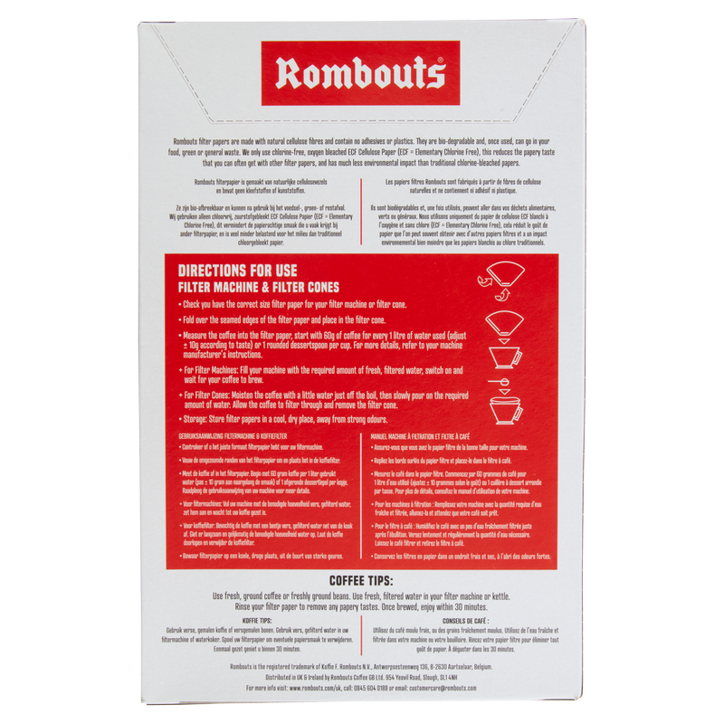 Rombouts Coffee Filter Papers No.4, 40pcs