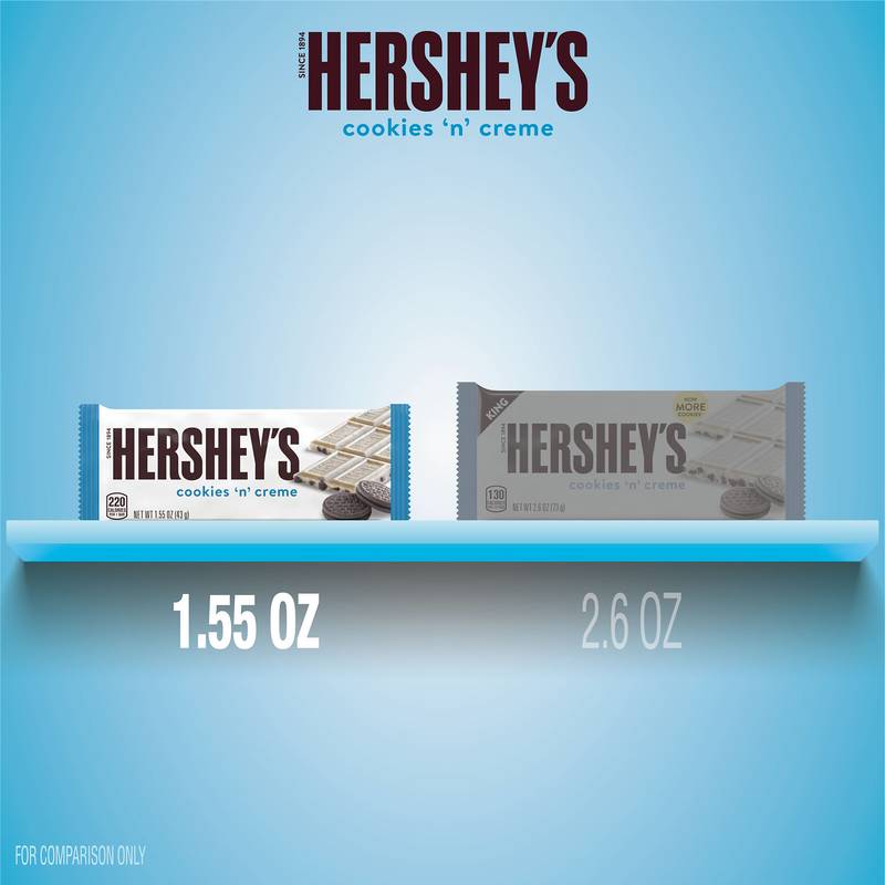 HERSHEY'S Cookies 'n' Creme Candy Bar, 1.5 oz