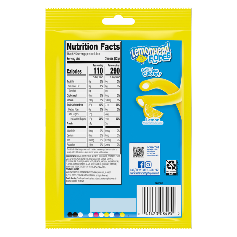 Lemonhead Ropes, 3 oz