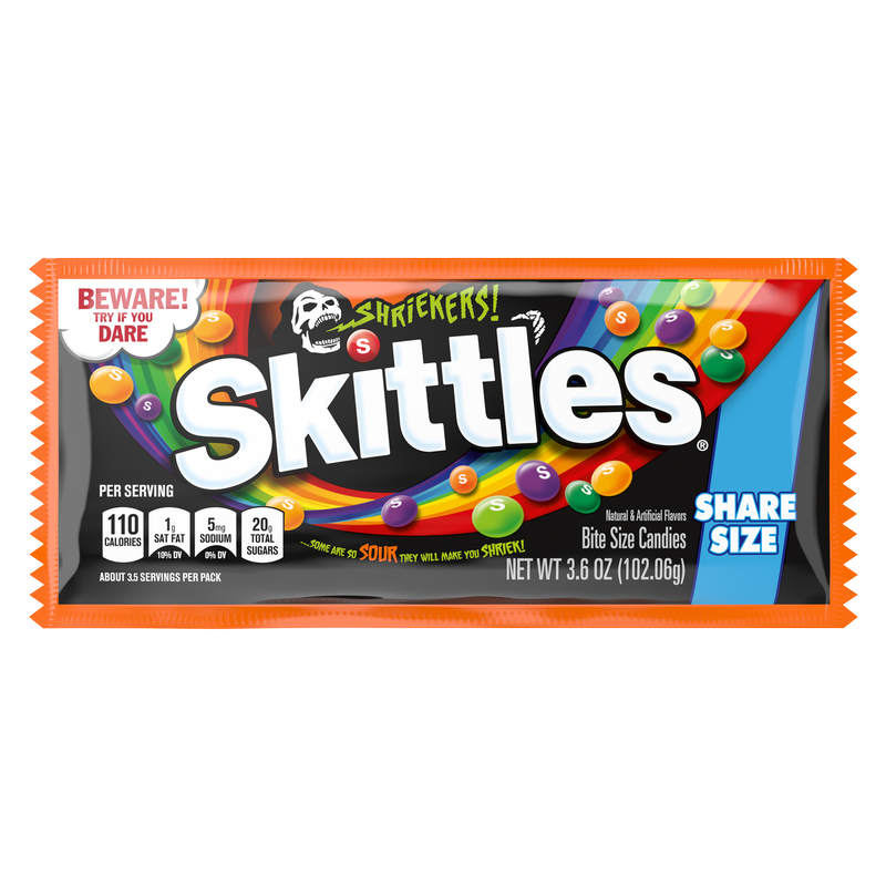 Skittles Shriekers Candy Share Size 3.6oz