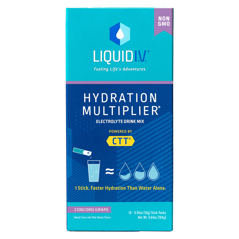 Liquid I.V. Hydration Multiplier Electrolyte Vegan Grape Drink Mix 10ct Box