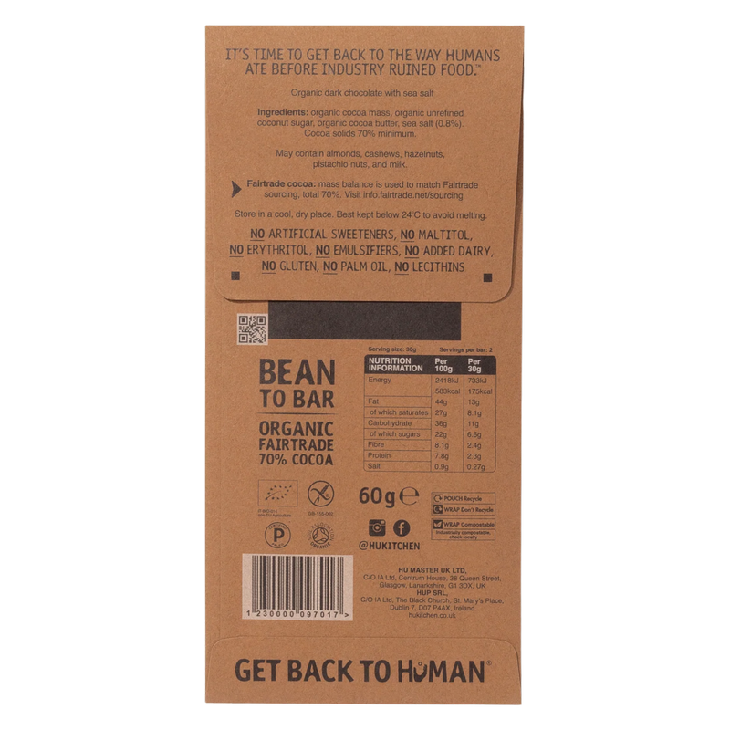 Hu Salty Dark Chocolate Bar, 60g
