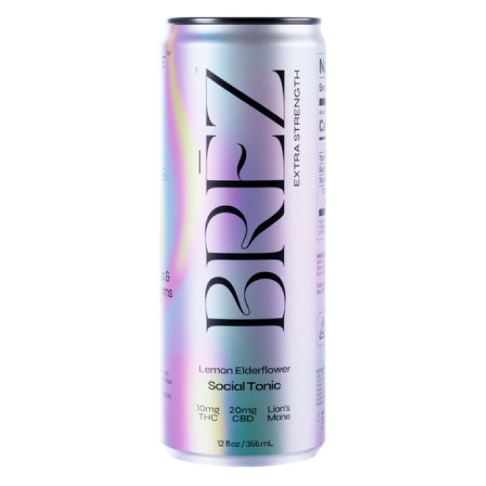 BREZ Extra Strength 10mg THC 2200mg Lions Mane Social Tonic 4pk 12oz Can