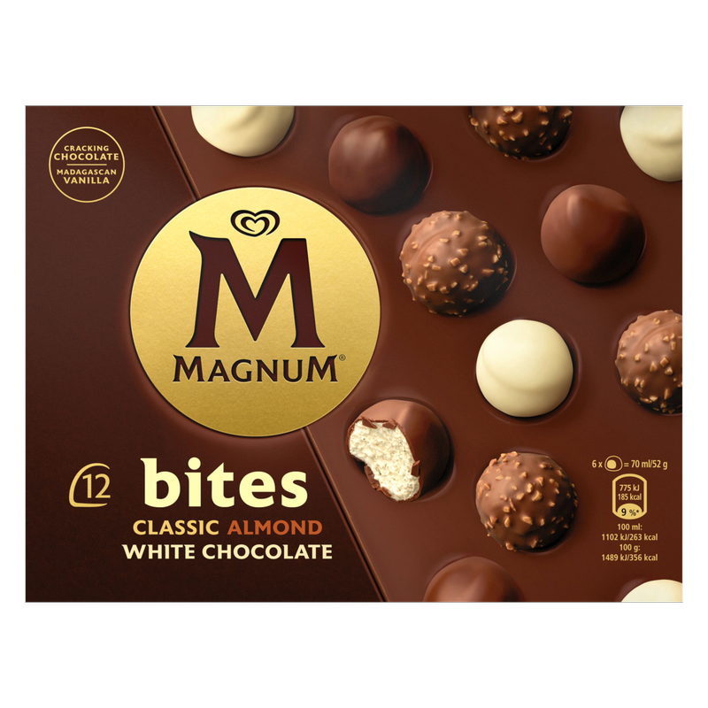 Magnum Bites Classic, Almond & White, 140ml