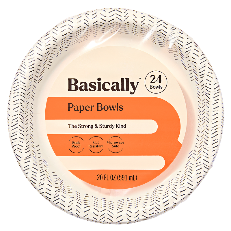 Basically 20oz Strong & Sturdy Paper Bowls, 24ct