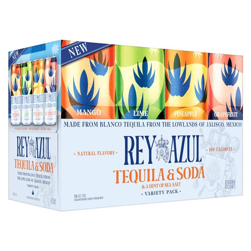 Rey Azul Tequila & Soda Variety Pack 8pk 12oz Can 5.0% ABV