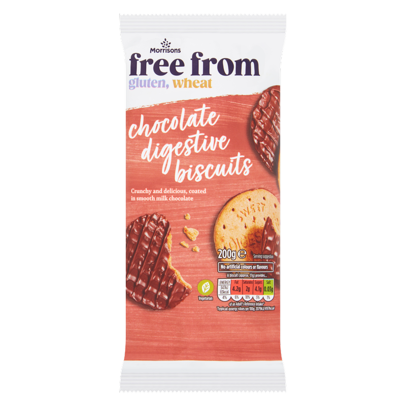 Morrisons Free From Chocolate Digestive Biscuits, 200g