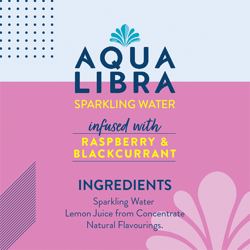 Aqua Libra Raspberry & Blackcurrant Sparkling Water, 4 x 330ml