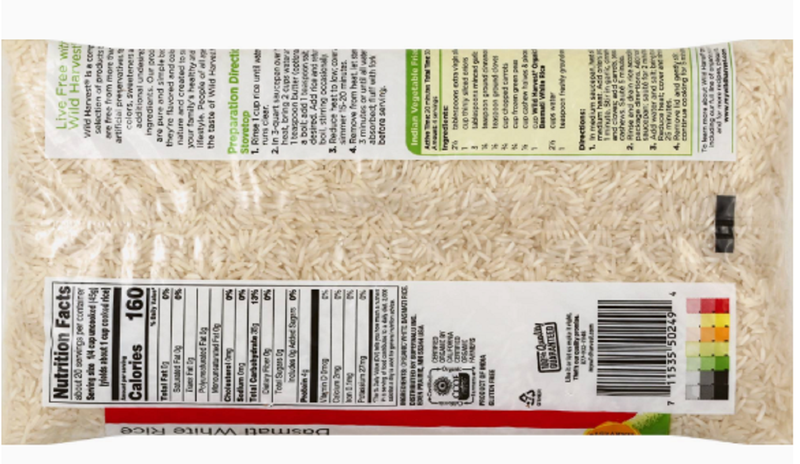 Wild Harvest Organic Indian Basmati White Rice 32oz
