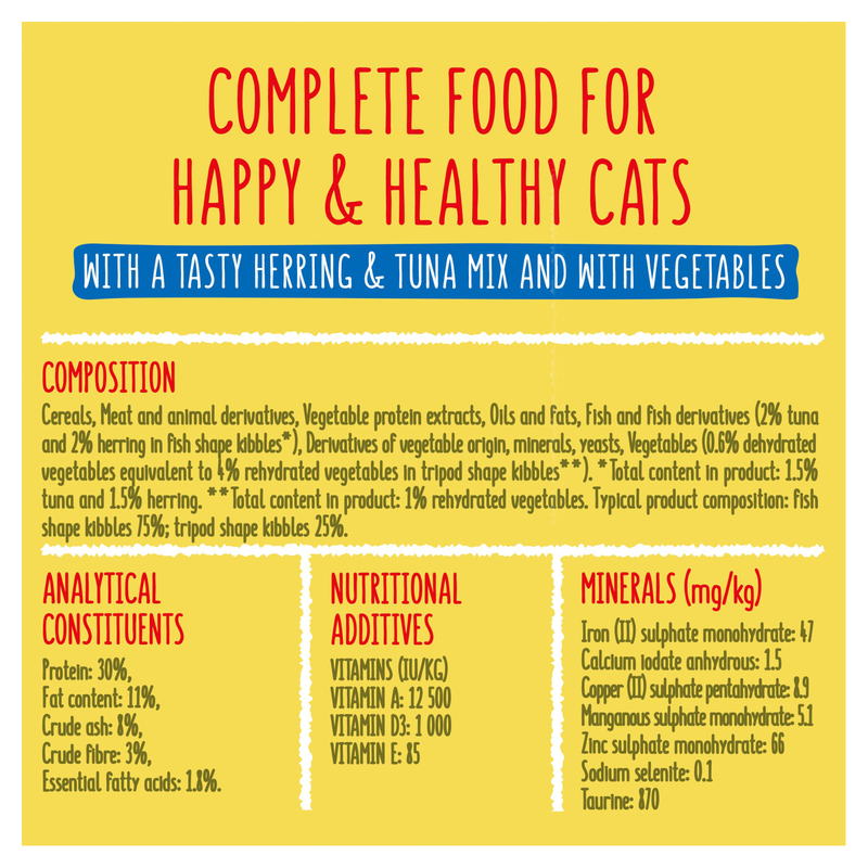 Go-Cat Adult Tuna, Herring & Veg Dry Cat Food, 750g