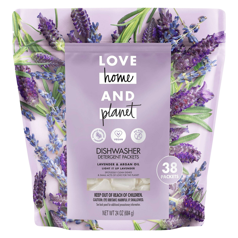 Love Home and Planet Lavender & Argan Oil Dishwasher Detergent Packets 38ct