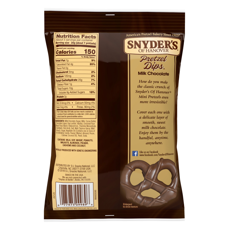 Snyder's Milk Chocolate Pretzel Dips, 6oz