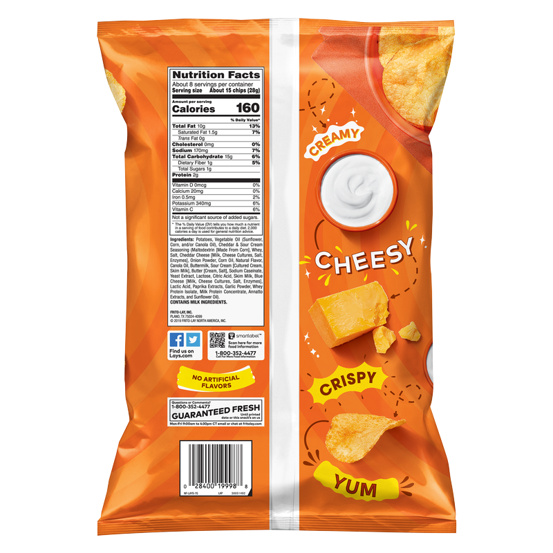 Lay's Cheddar & Sour Cream Potato Chips 7.75oz