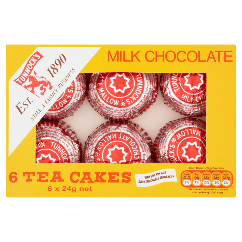 Tunnock's Milk Chocolate Tea Cakes, 6 x 24g